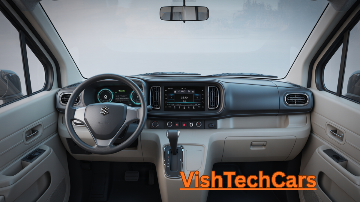  New Maruti Eeco interior dashboard features with digital instrument cluster.