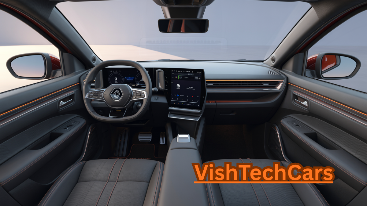 Premium interior of Renault Bridger featuring a 10.1-inch touchscreen and digital cockpit.  